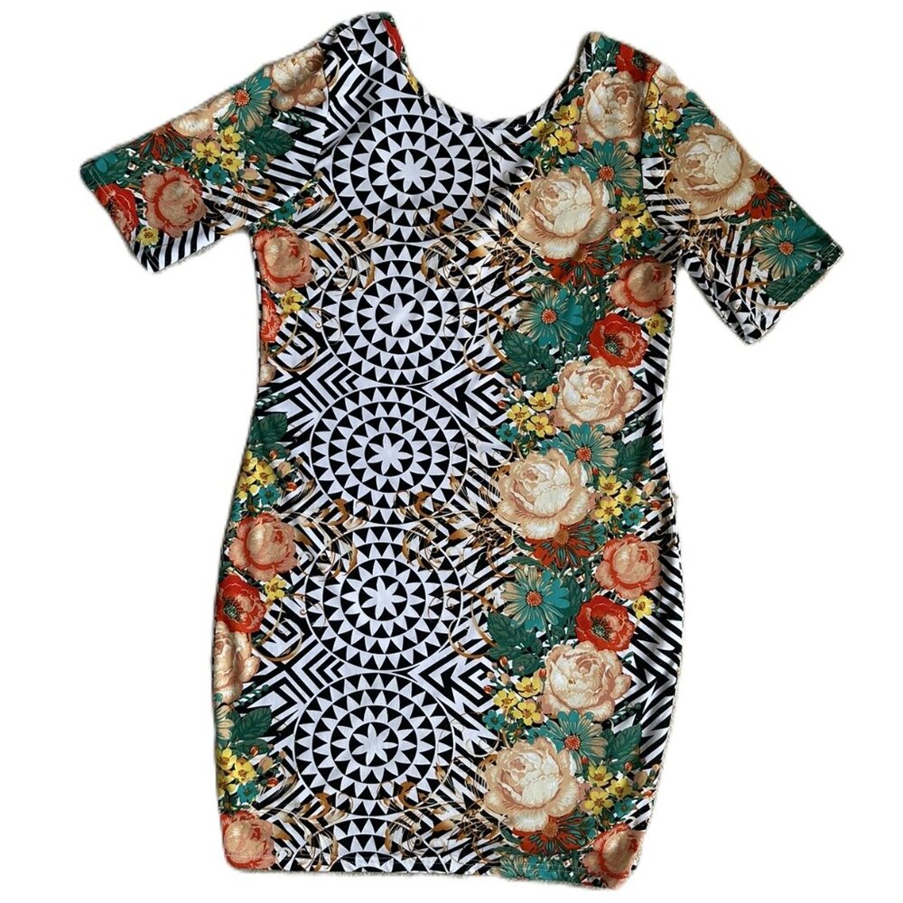 Nicki Minaj Mini Dress Size XL Floral and Geometric Easter Dress